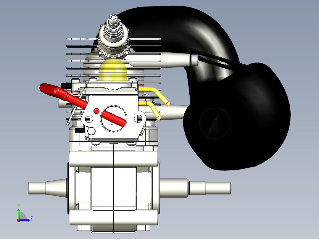 小型发动机左视图