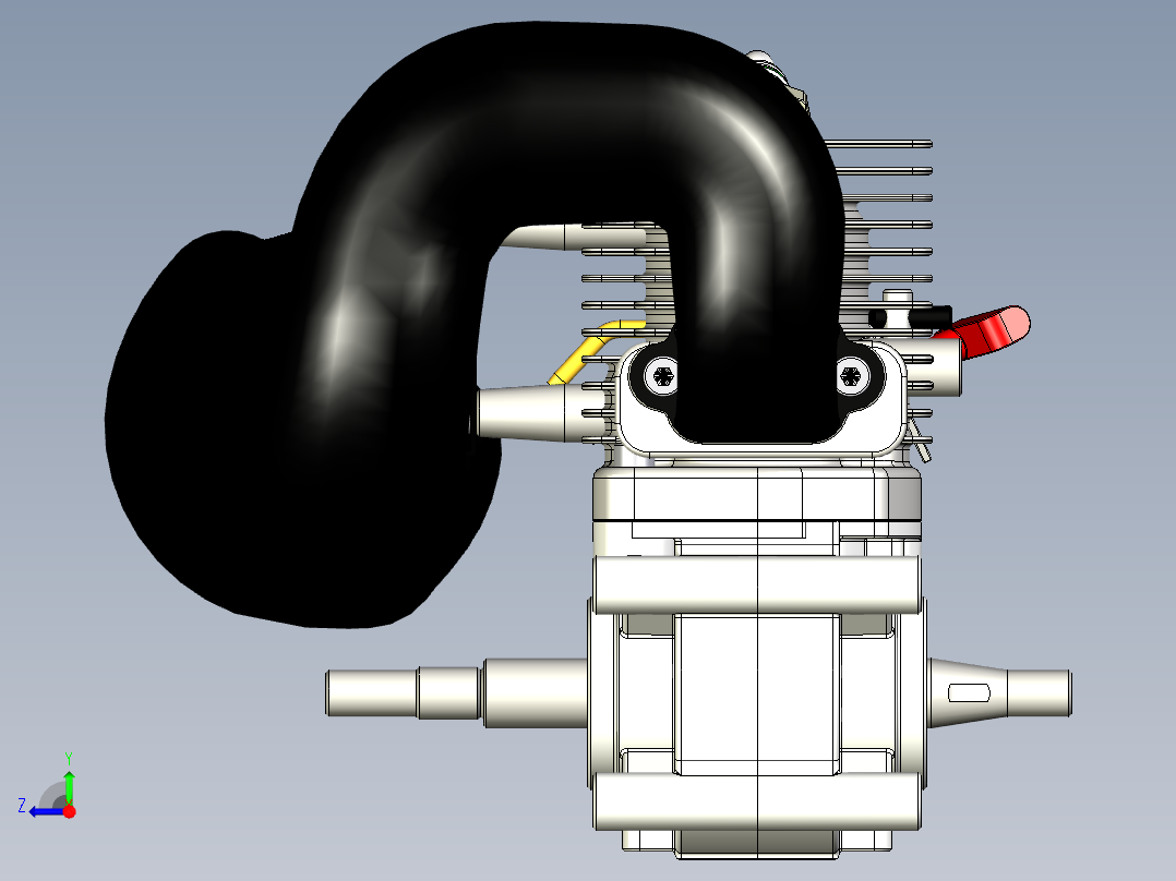 小型发动机右视图