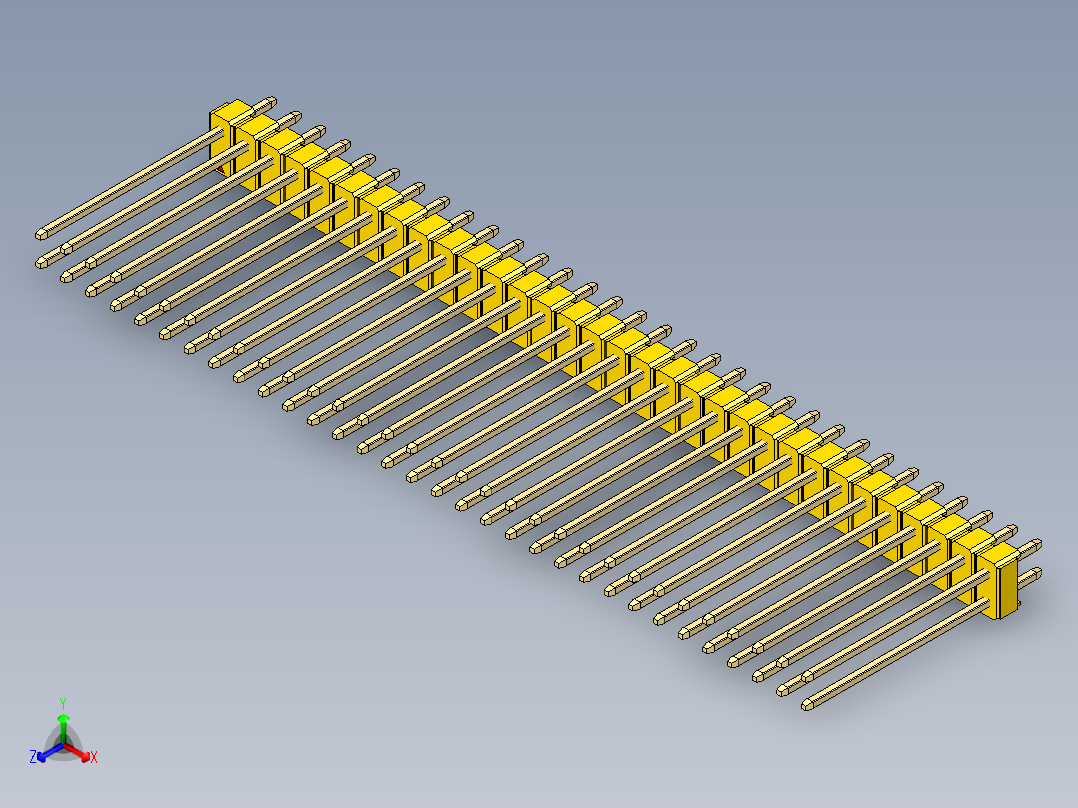 彩色公头100mil（2.54mm）系列-DS1021_yellow_2x32p_100mil_Type19_rev1.0