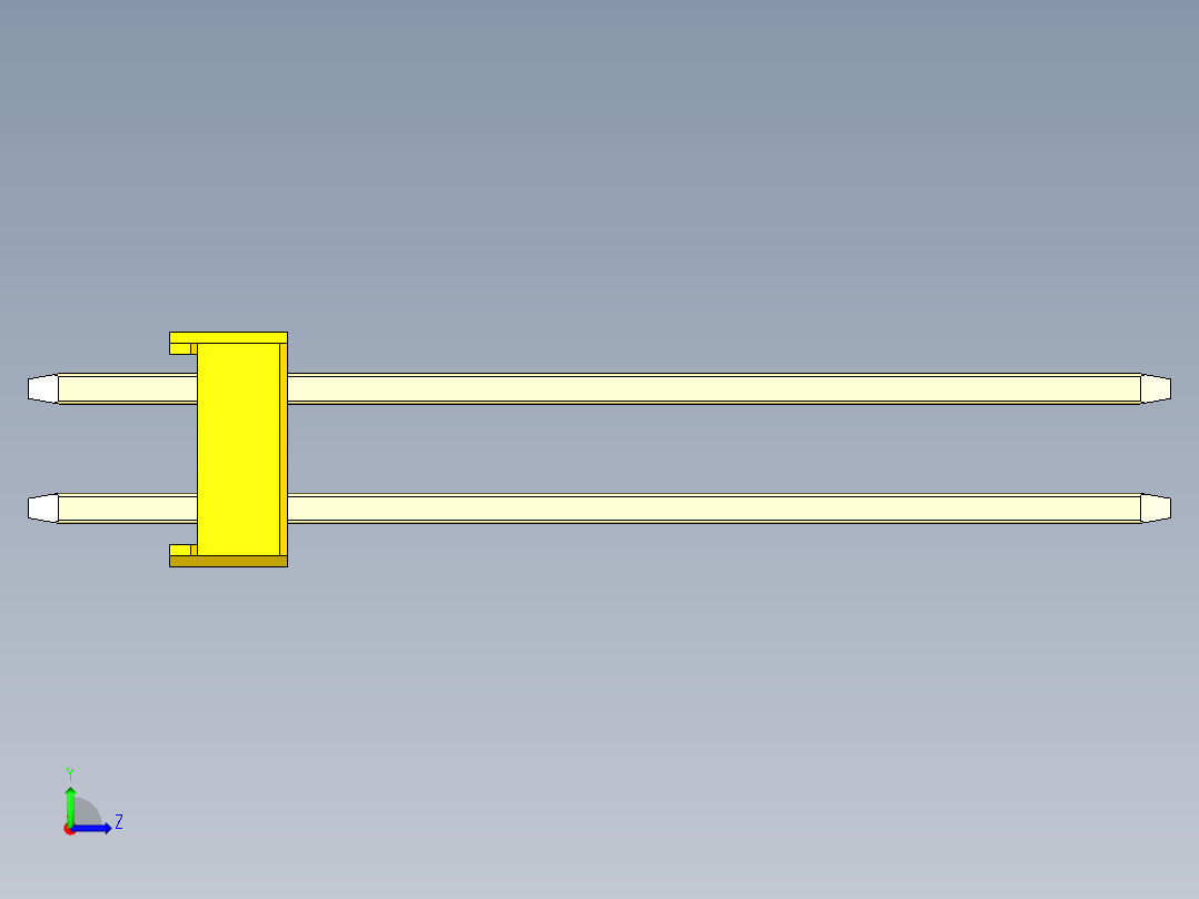 彩色公头100mil（2.54mm）系列-DS1021_yellow_2x32p_100mil_Type19_rev1.0左视图