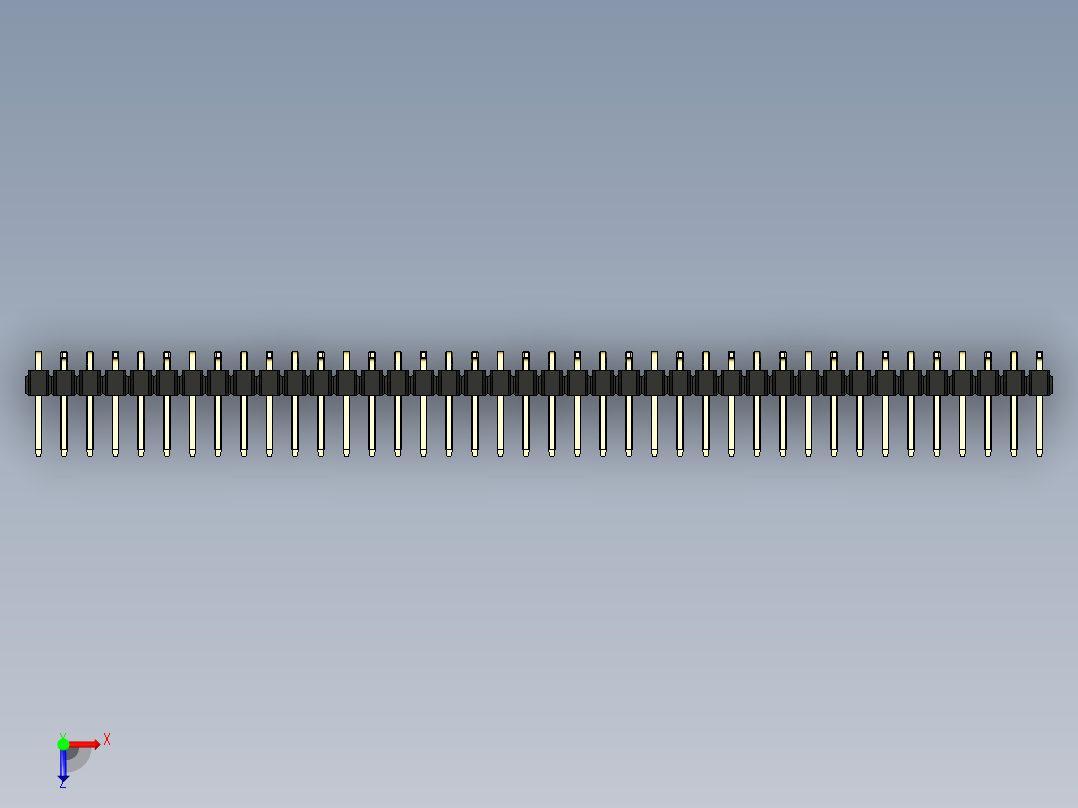 彩色公排针 100mil 2.54mm 系列-DS1022_black_40p_100mil_Type_SMT_R2_rev1.0俯视图
