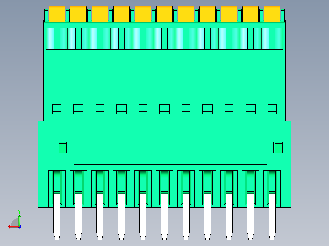 DEGSON 15EDG 系列 2.5mm 接线端子包-15EDGVC+KD-2.5-11P-14-00AH后视图