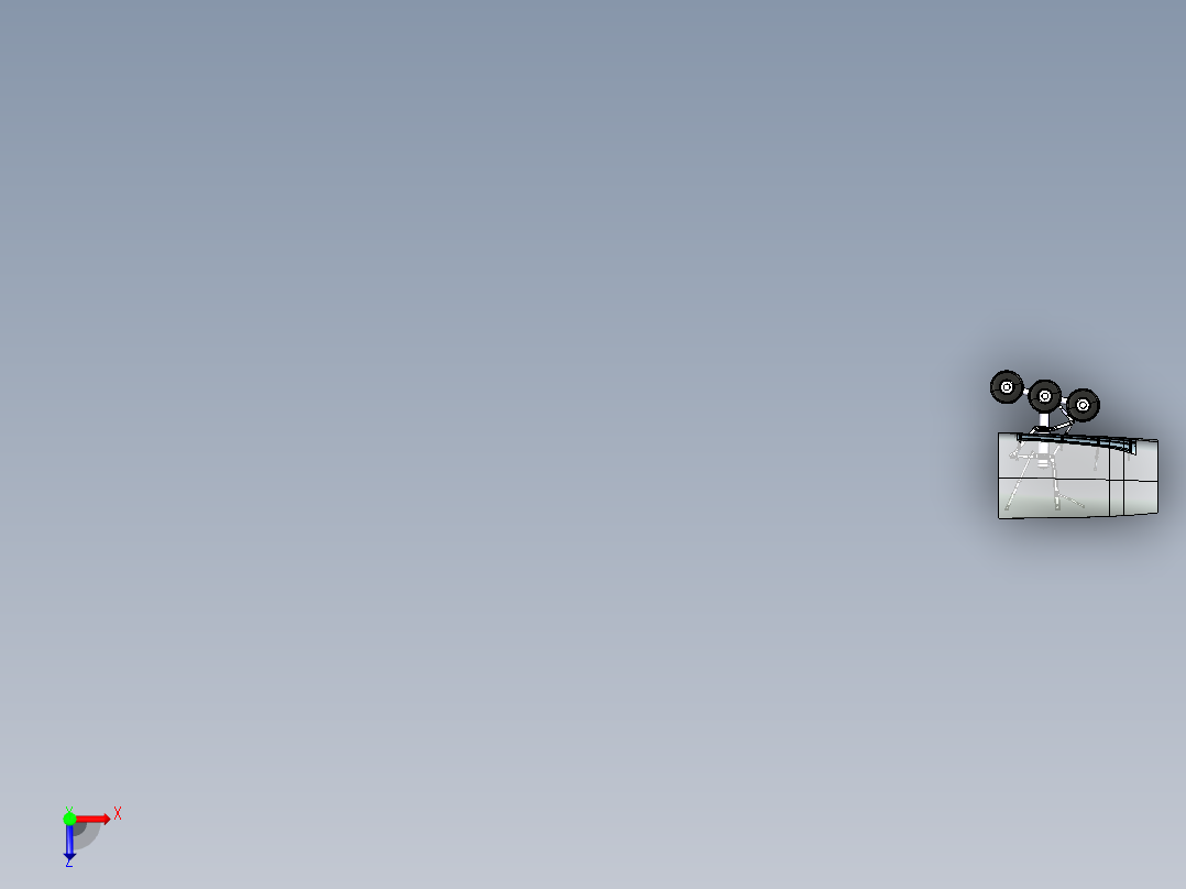 飞机主起落架舱门 CATIA V5 R21设计3D模型俯视图