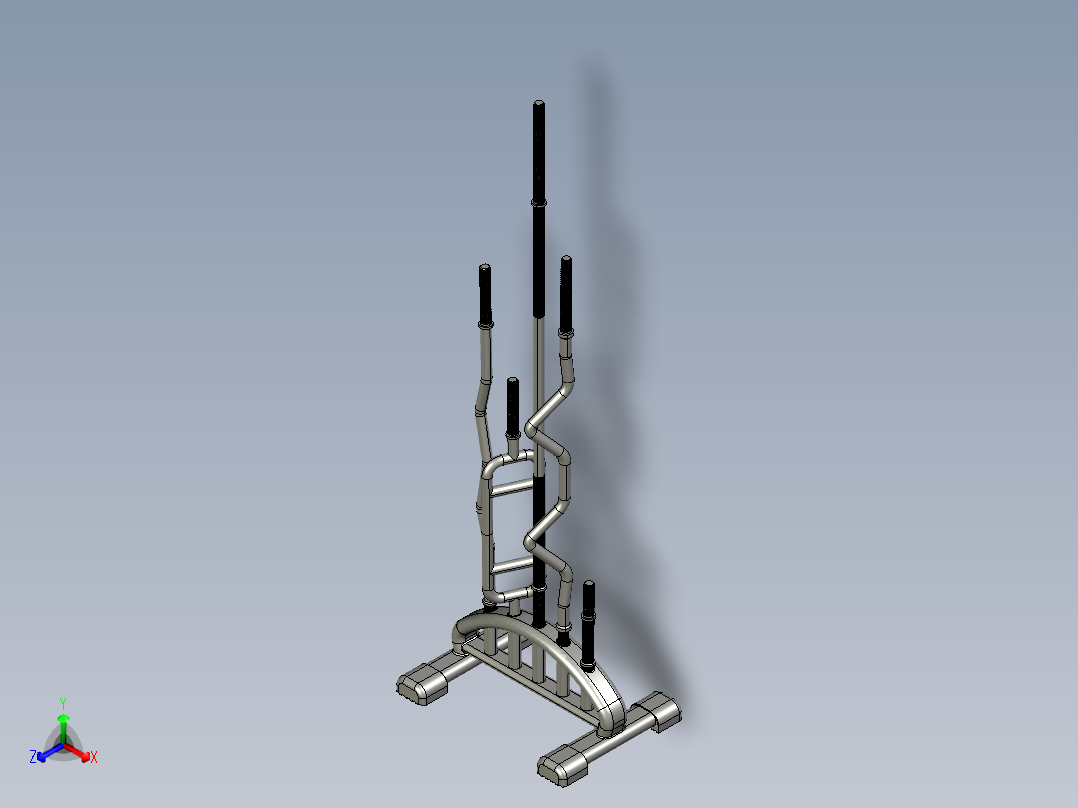 举重杆固定器正等轴测图