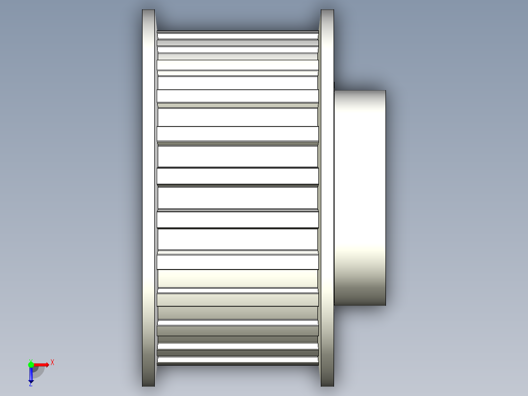 24齿皮带轮--stp三维 3d模型设计图俯视图
