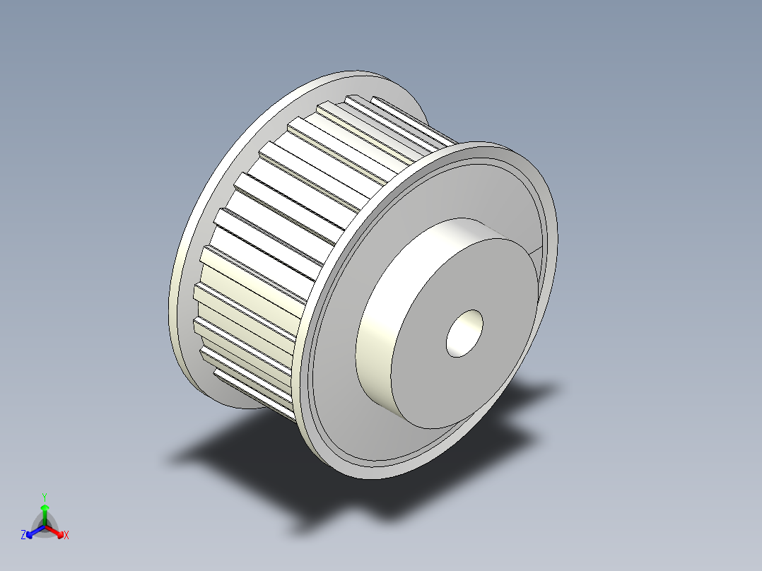 24齿皮带轮--stp三维 3d模型设计图正等轴测图