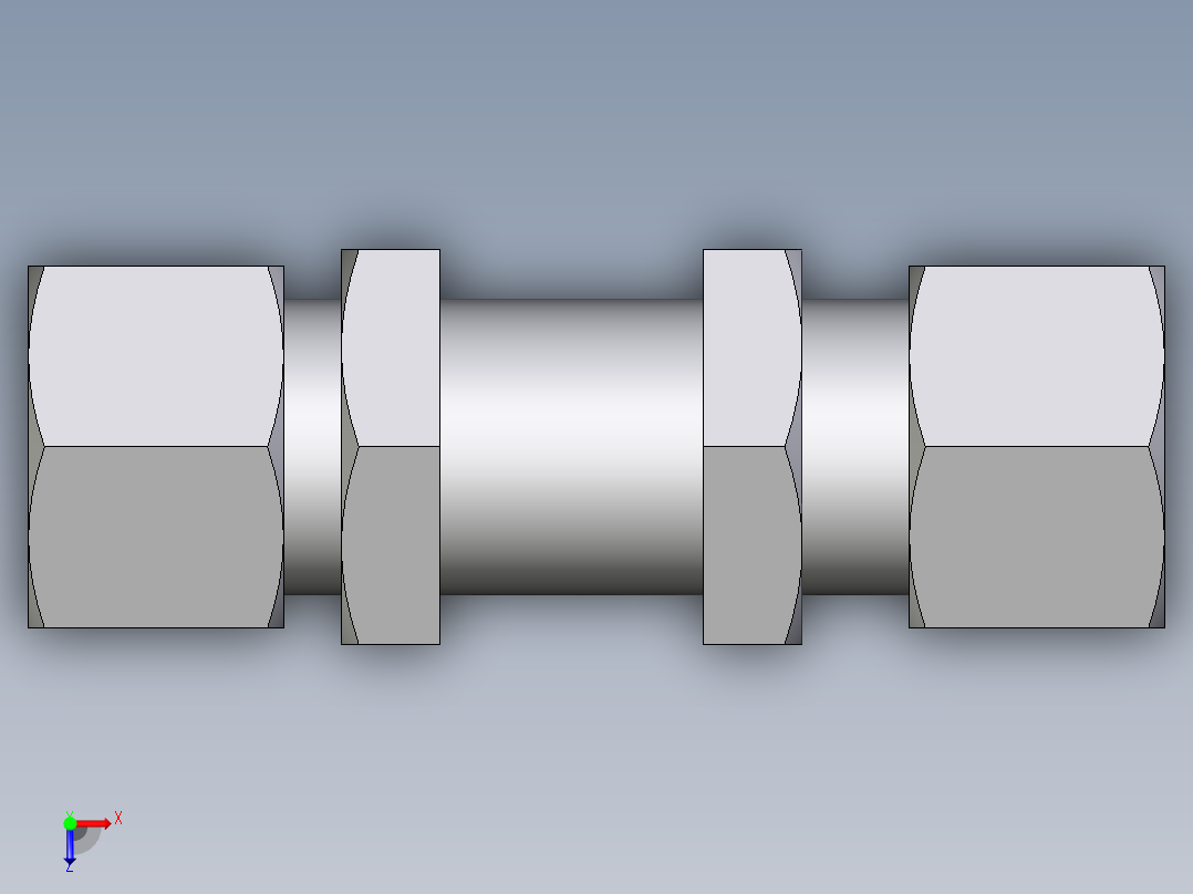 卡套式工业通用硬管接头EO_Bulkhead_union_SV12ZL71俯视图