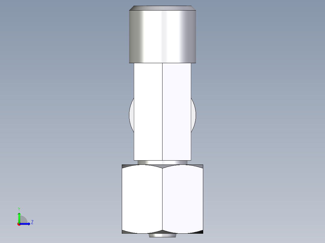 卡套式工业通用硬管接头EO_Swivel_nut_run_tee_EL06SOMDCF左视图