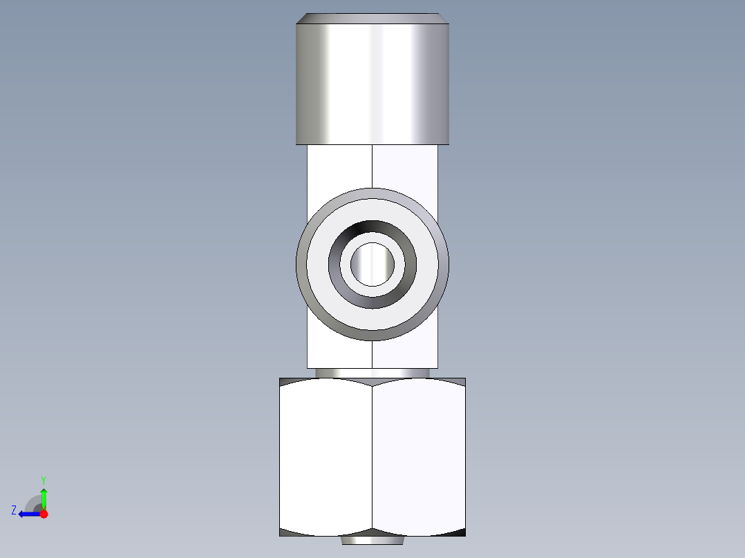 卡套式工业通用硬管接头EO_Swivel_nut_run_tee_EL06SOMDCF右视图