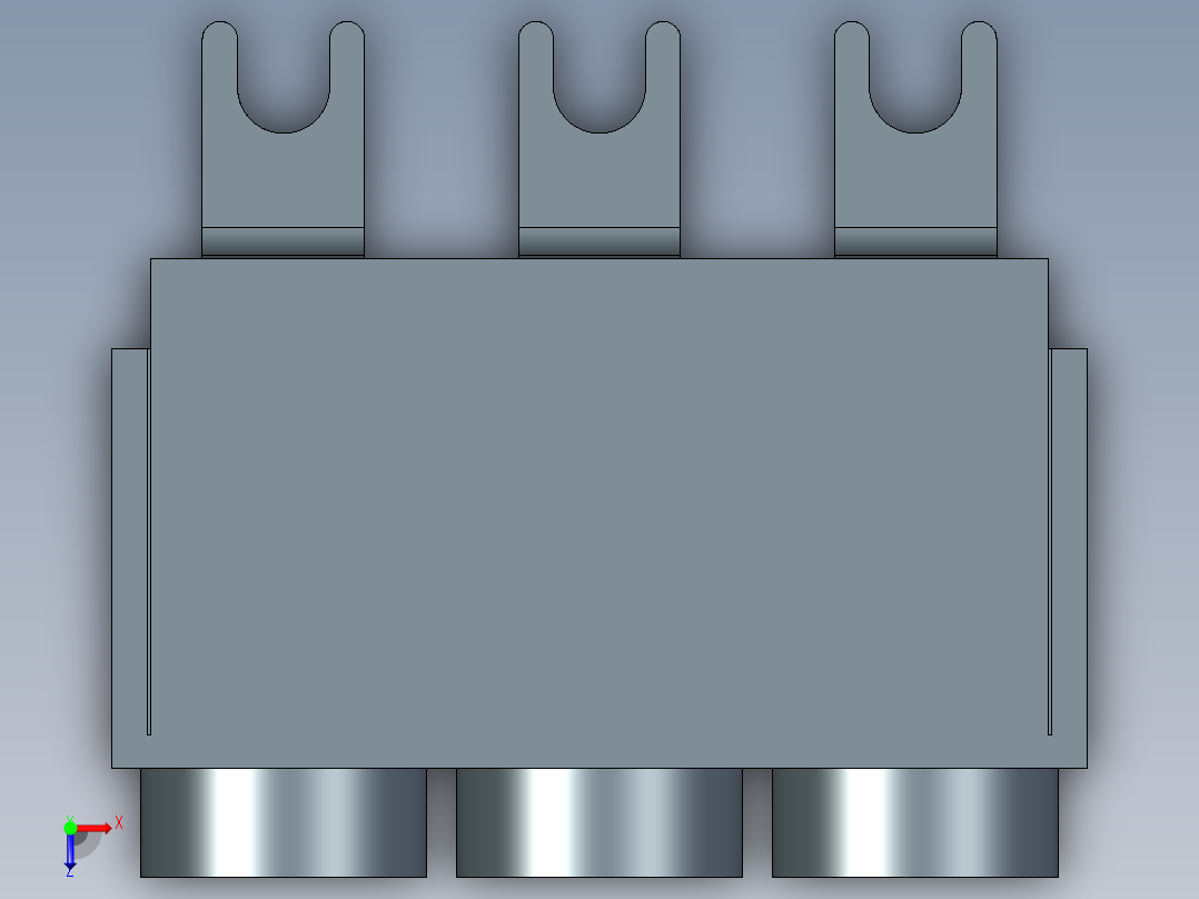 西门子接线端子3rv2915系列3D模型IGS格式俯视图