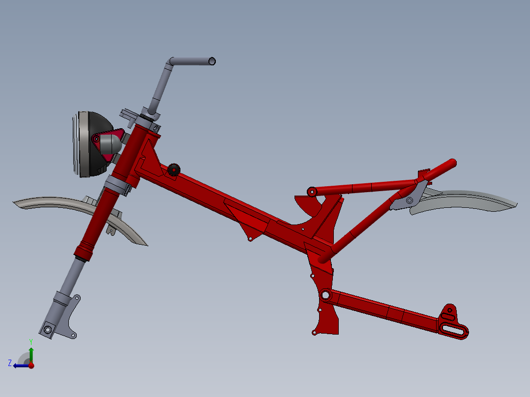 本田 Monkey 125 车架 挡泥板 灯右视图