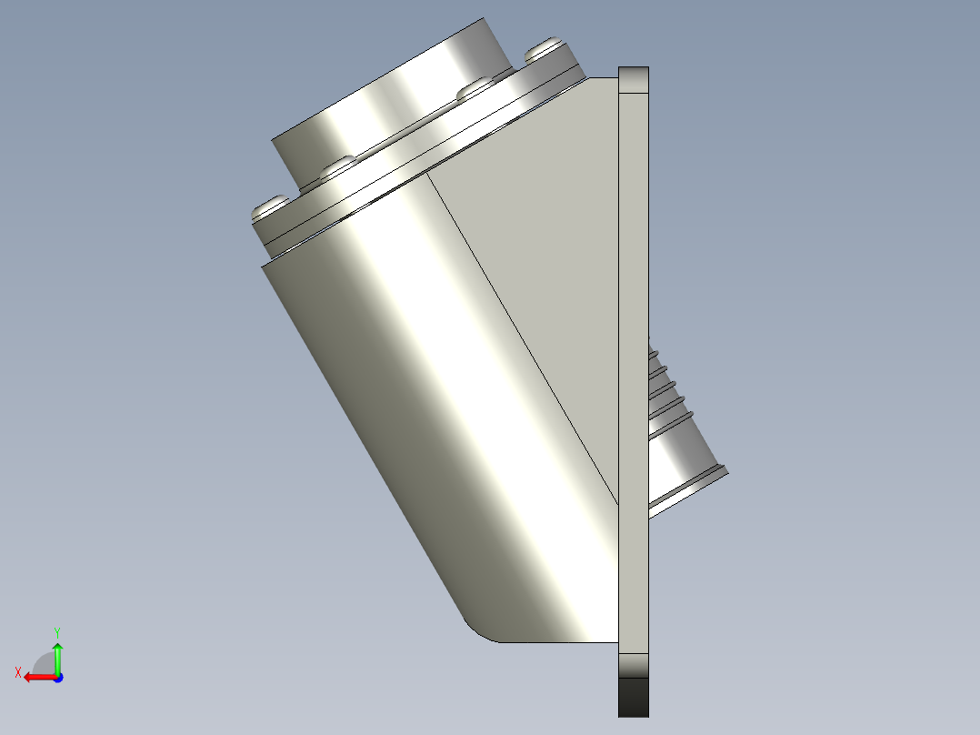 過濾器(側裝型)PLRF+C-3D多系列多零件图纸模型后视图