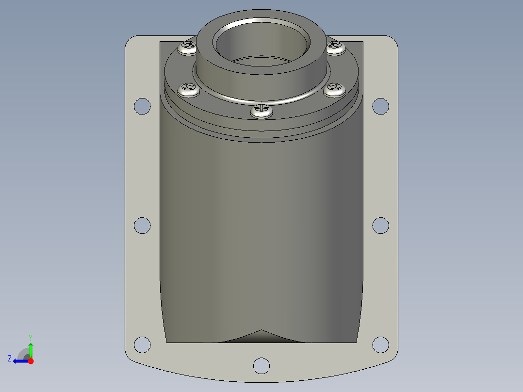 過濾器(側裝型)PLRF+C-3D多系列多零件图纸模型右视图