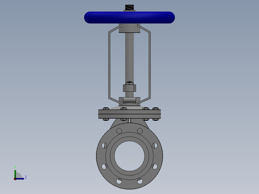 法兰闸阀-316L DN25-DN600左视图