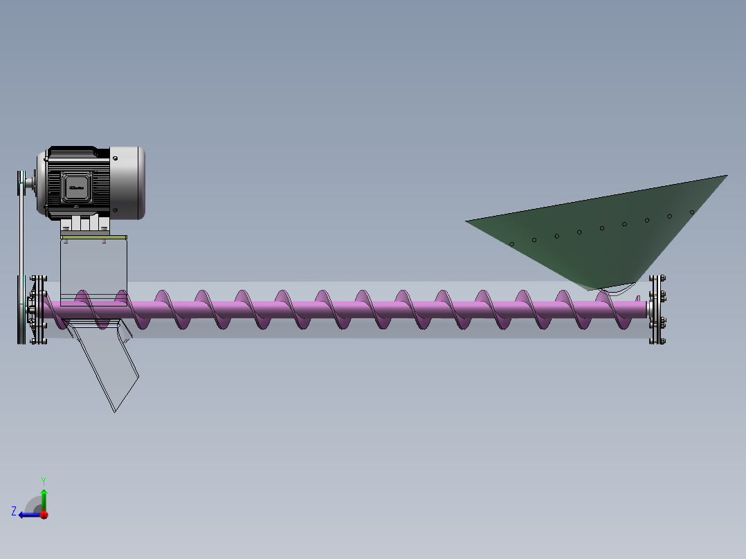 Q453-螺旋式散装物料收集器的设计【三维SolidWorks】右视图