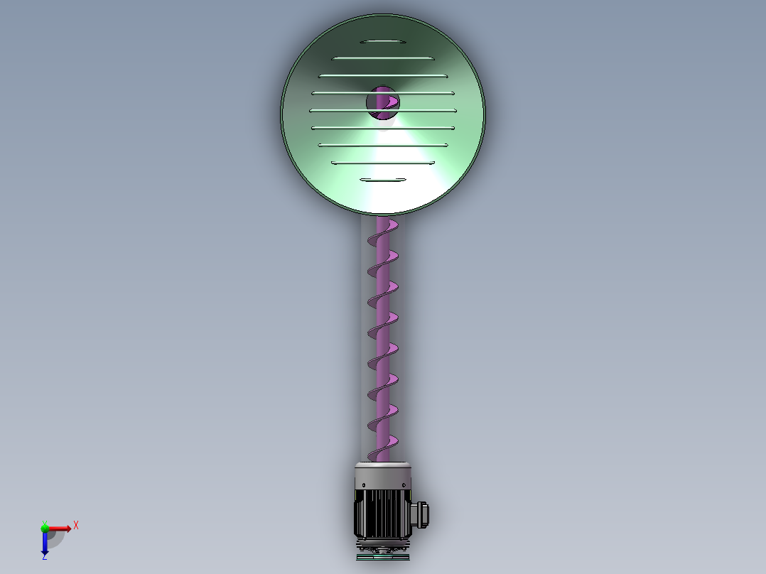 Q453-螺旋式散装物料收集器的设计【三维SolidWorks】俯视图