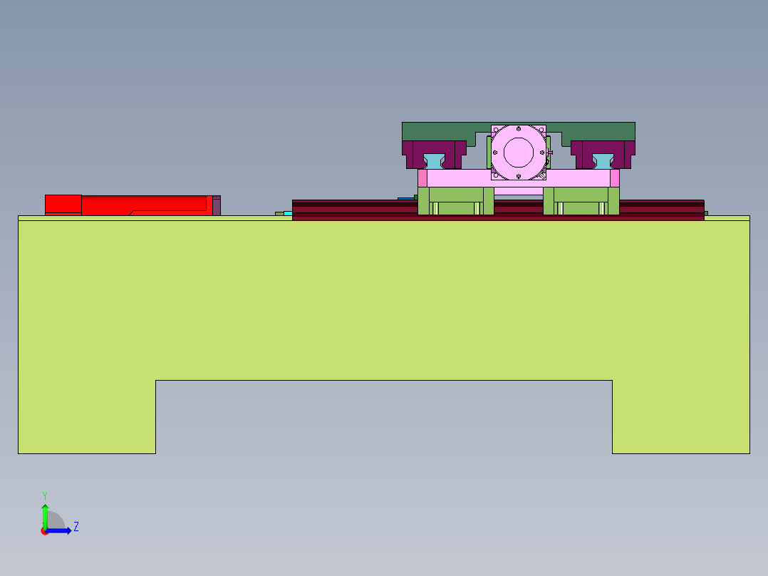 车床数控运动平台左视图