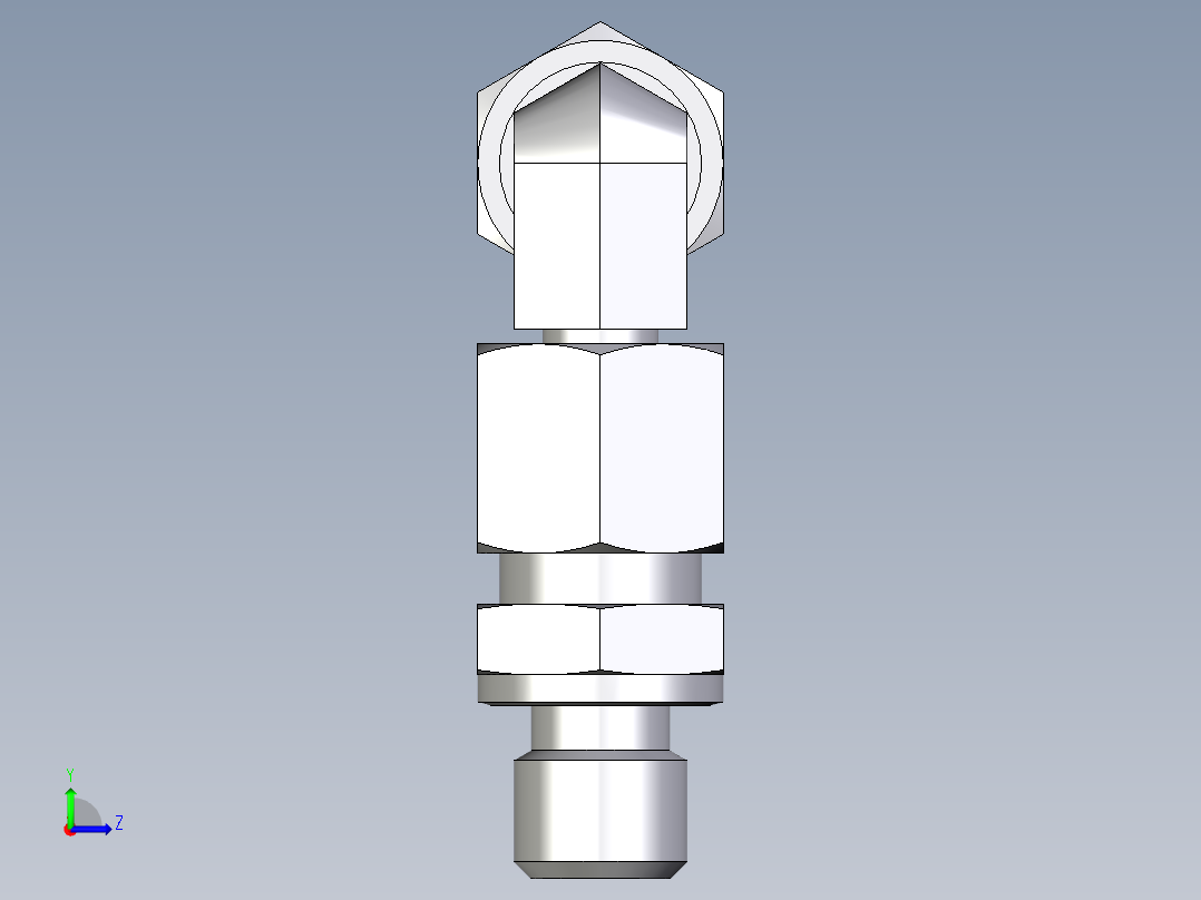 卡套式工业通用硬管接头EO_Assembled_adjustable_standpipe_elbow_EVW08LM71左视图