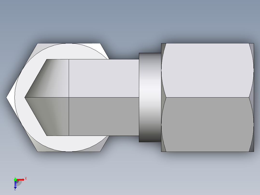 卡套式工业通用硬管接头EO_Assembled_adjustable_standpipe_elbow_EVW08LM71俯视图