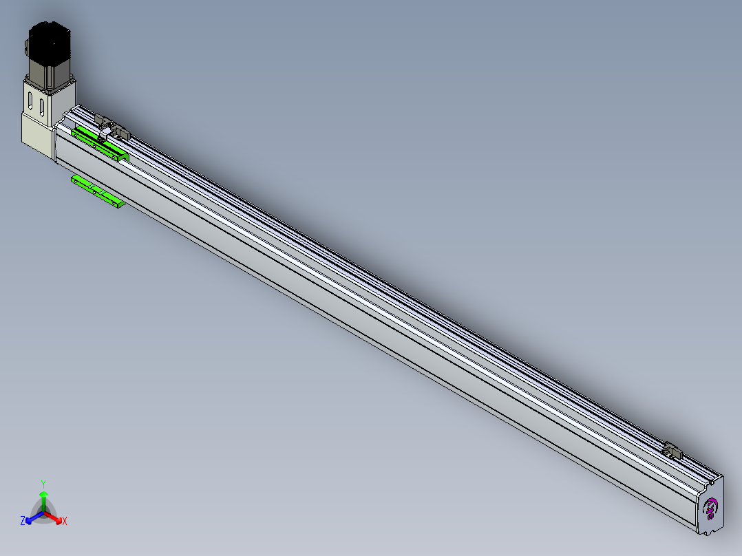 同步带滑台-半封闭B10-L90-S1300-R-P40-D3正等轴测图