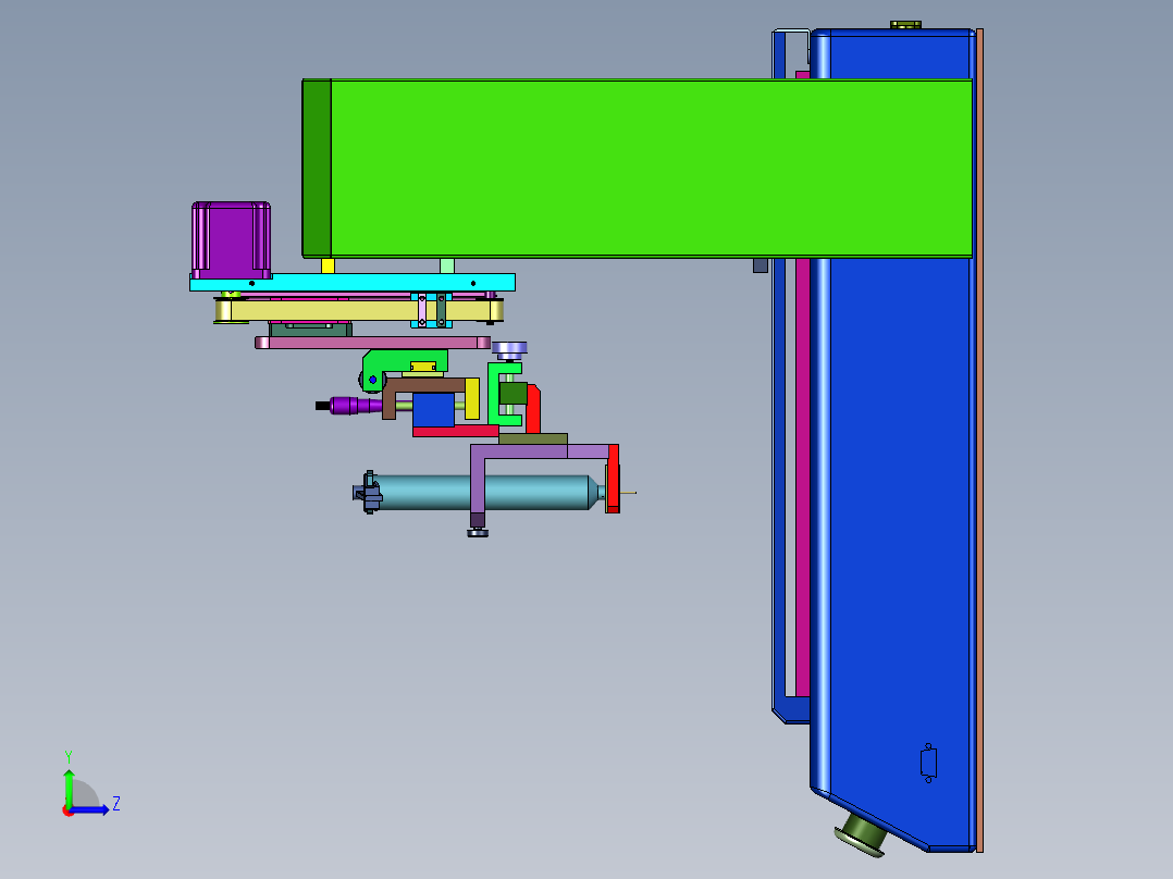 双针筒自动点胶机左视图