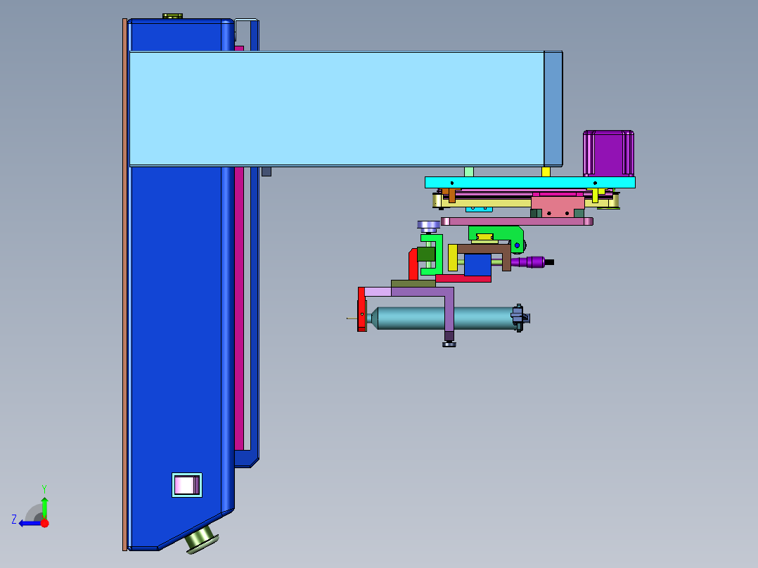 双针筒自动点胶机右视图