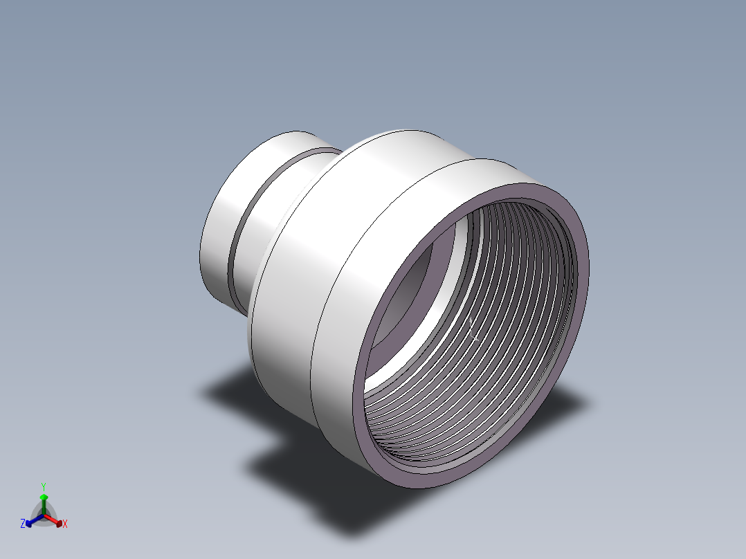 管箍-异径有边 DN50-DN25正等轴测图