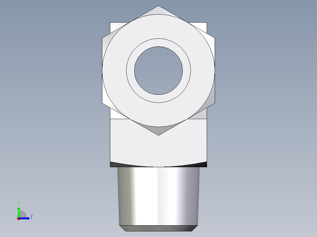 卡套式工业通用硬管接头EO_Male_stud_run_tee_TE08LLRCF左视图