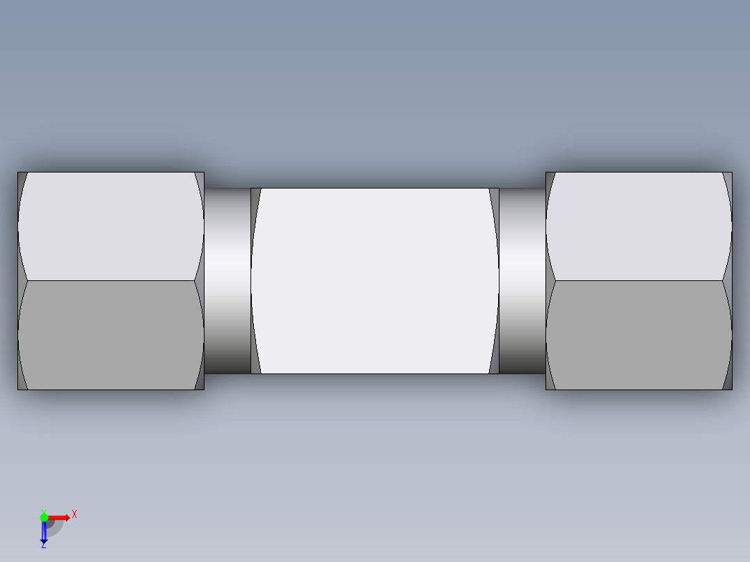 卡套式工业通用硬管接头EO_Male_stud_run_tee_TE08LLRCF俯视图