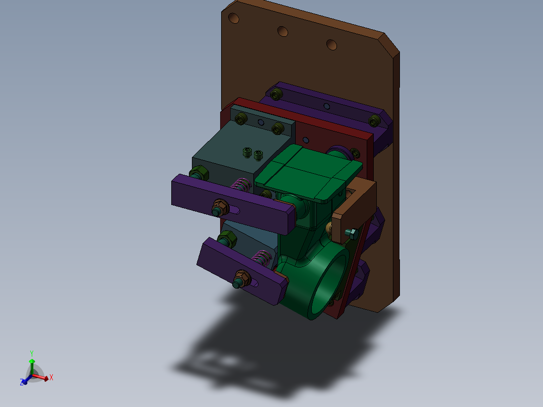 液压夹具Solidworks设计附STP格式主视图