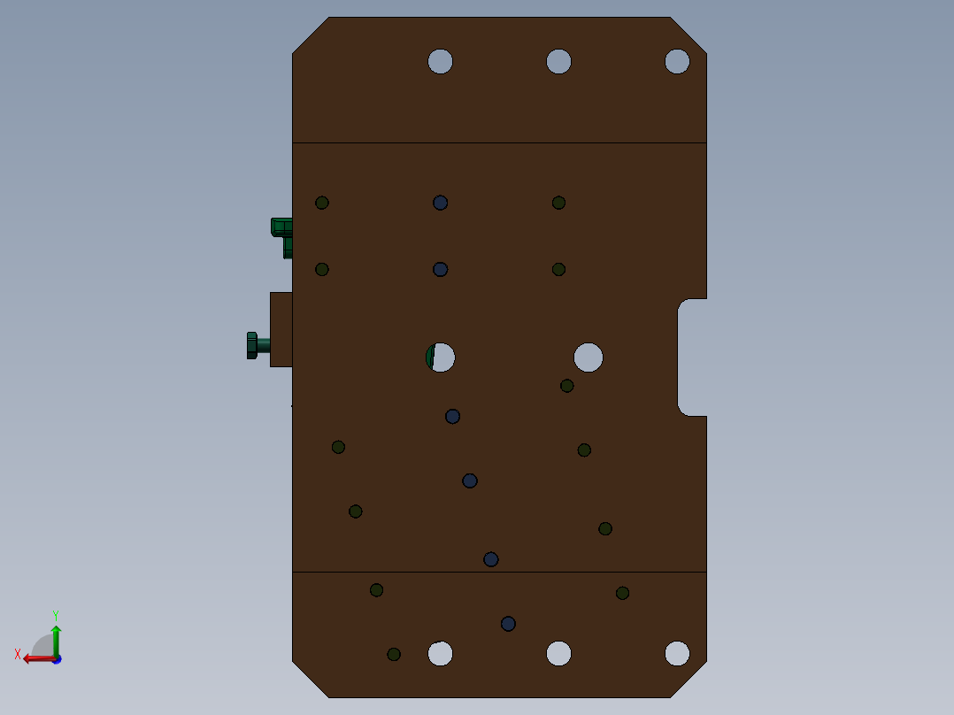 液压夹具Solidworks设计附STP格式后视图