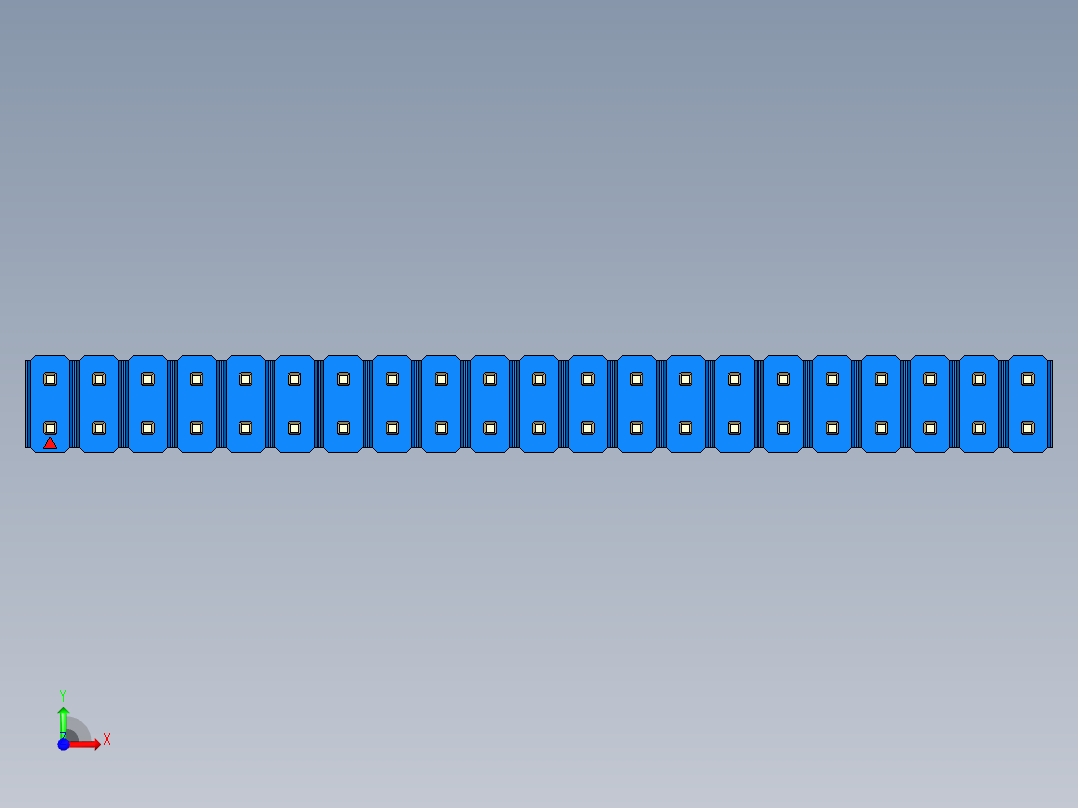 彩色公头100mil（2.54mm）系列-DS1021_blue_2x21p_100mil_Type19_rev1.0前视图