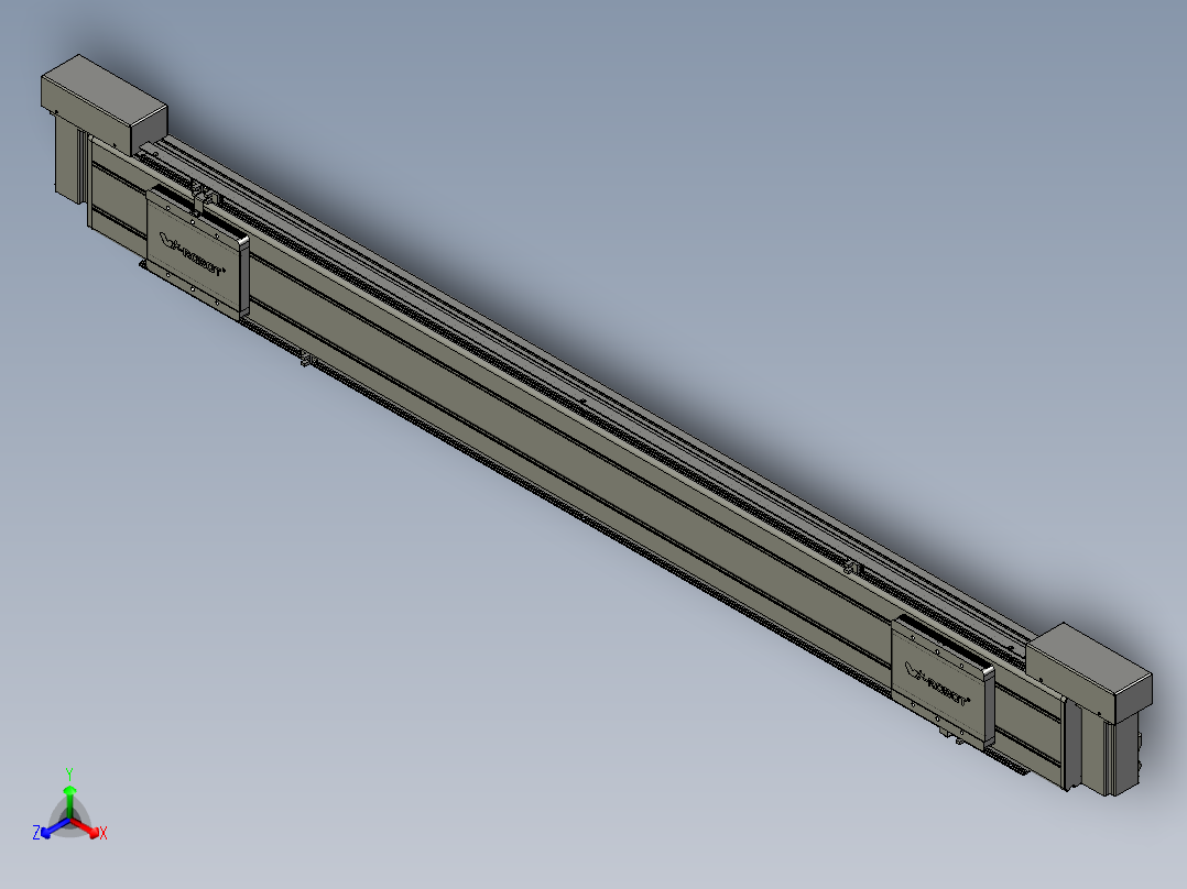 威洛博双电机滑台-VBC14S2-L50-S1100-BLR-P40-C6正等轴测图