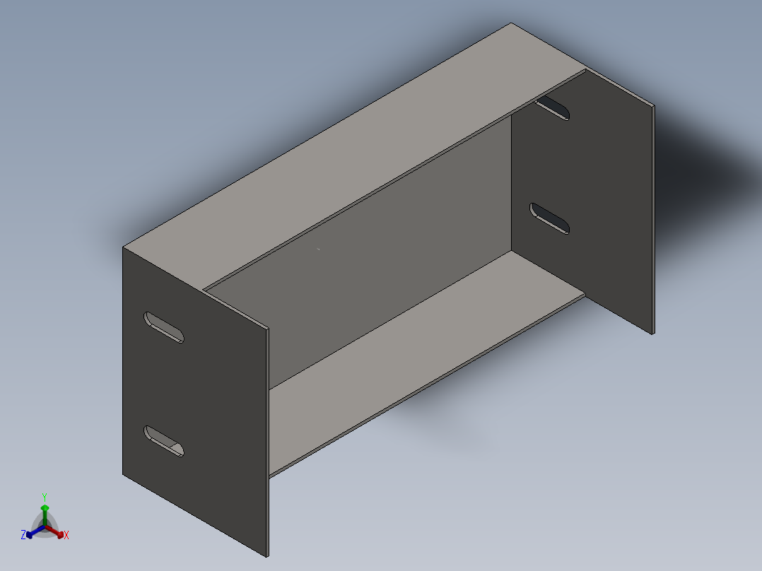 cable duct ending flange正等轴测图