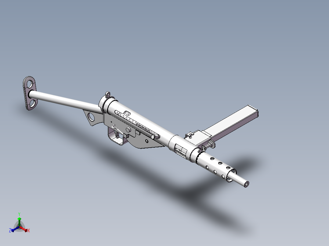 Sten Mk 2 英式冲锋正等轴测图