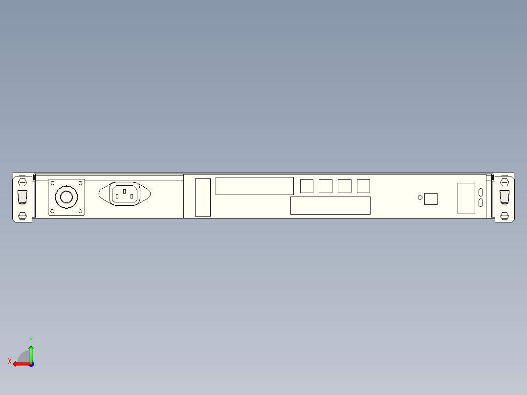 Rittal-1U工控机消防用-7338.121后视图