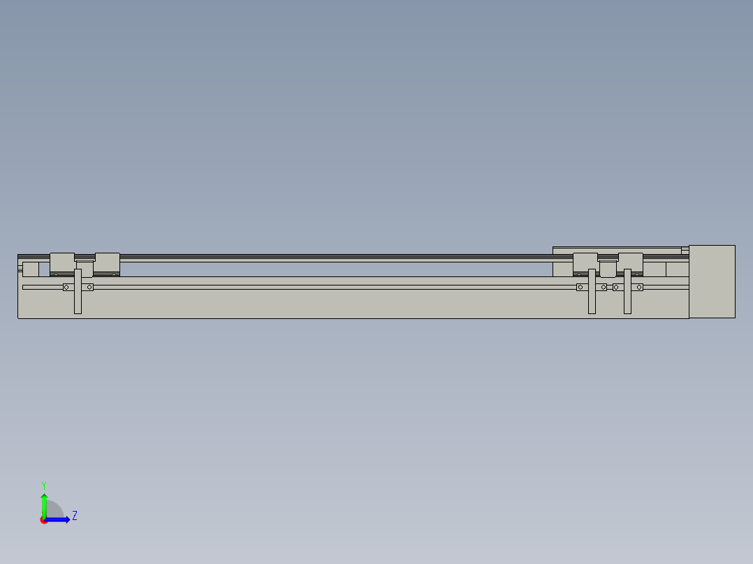 直线模组LHA6-S450-L-200W(16丝杆)设计图纸左视图