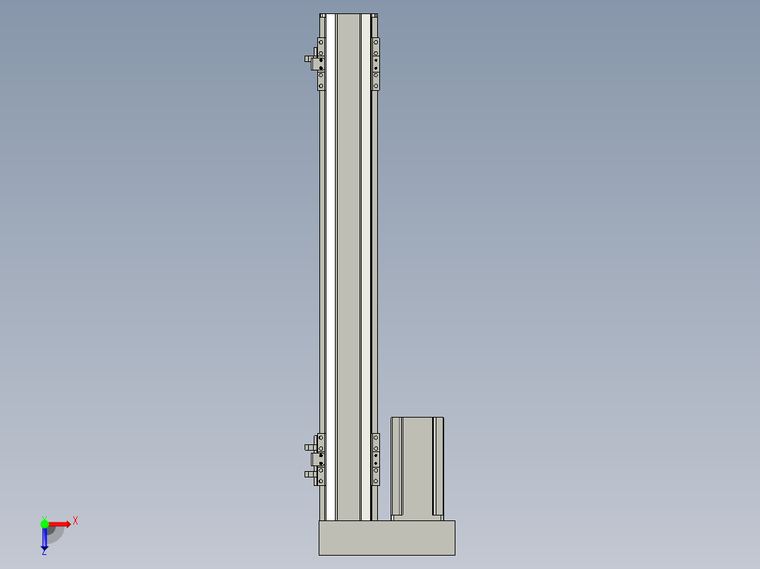 直线模组LHA6-S450-L-200W(16丝杆)设计图纸俯视图