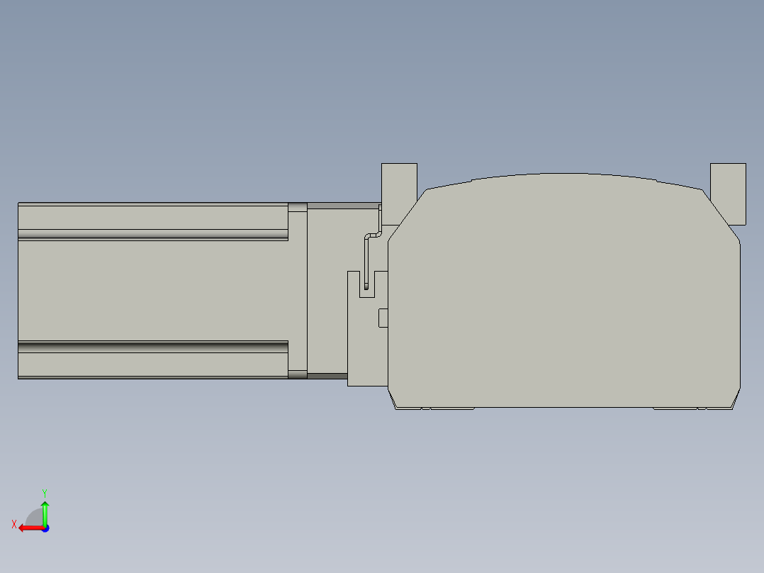 直线模组WG-LHB12-S800-L(B)设计图纸后视图