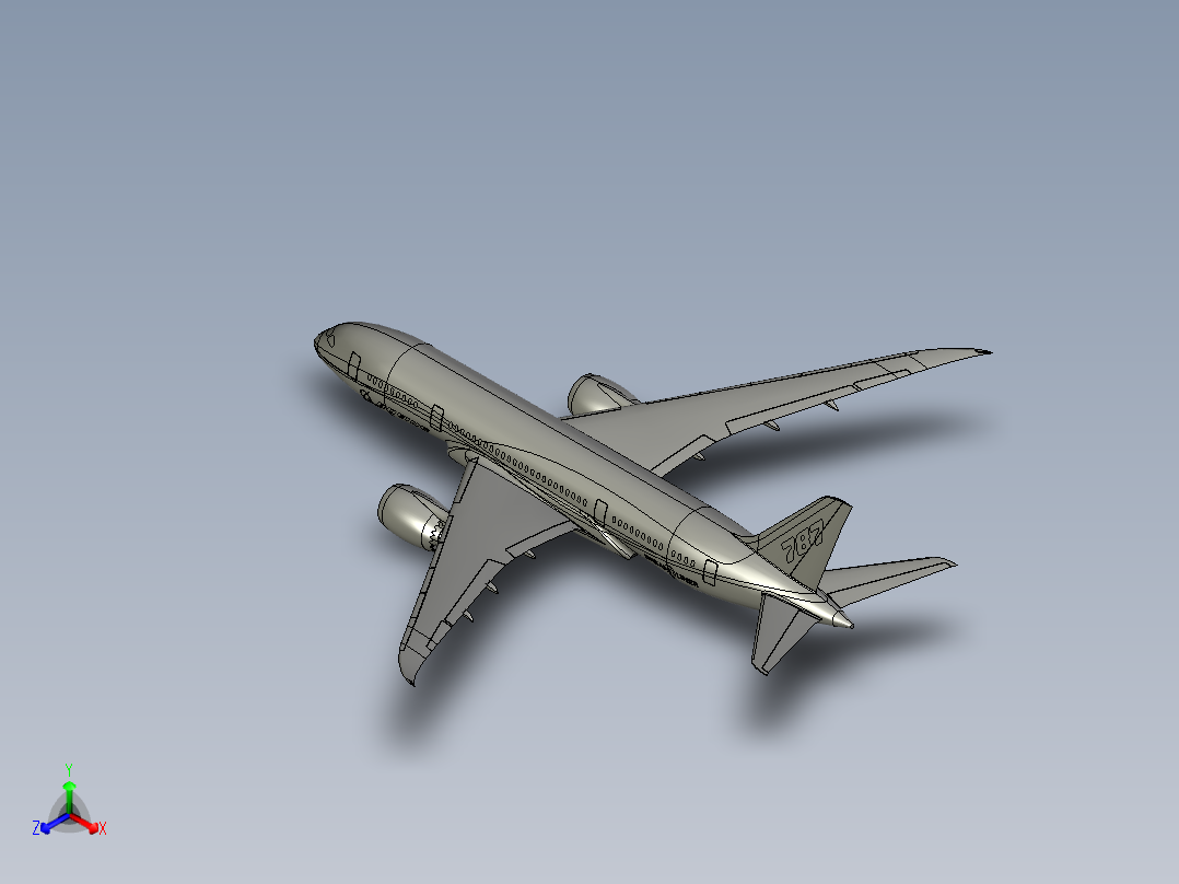 71-波音787全尺寸模型 sw step主视图