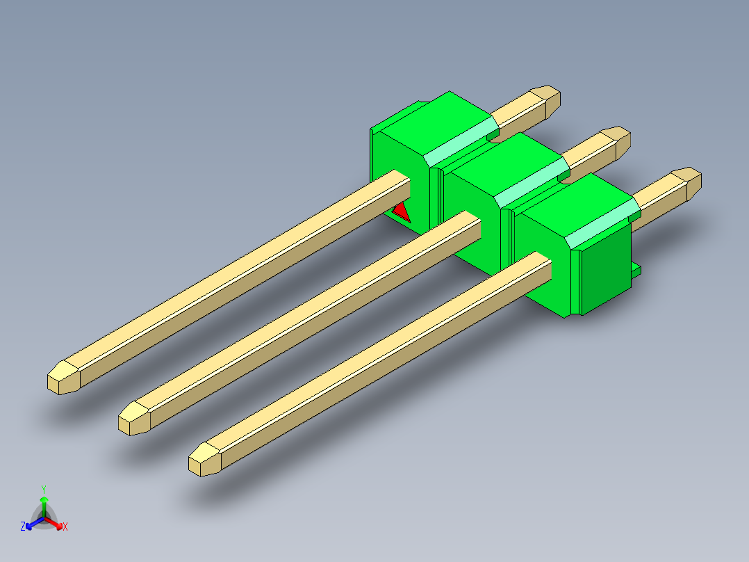 彩色公头100mil（2.54mm）系列-DS1021_green_1x03p_100mil_Type5_rev1.0