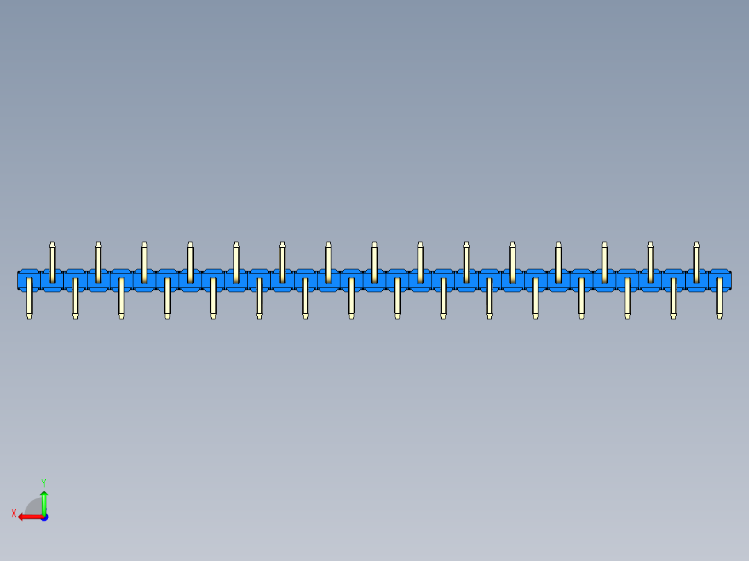 彩色公排针 100mil 2.54mm 系列-DS1022_blue_31p_100mil_Type_SMT_R2_rev1.0后视图