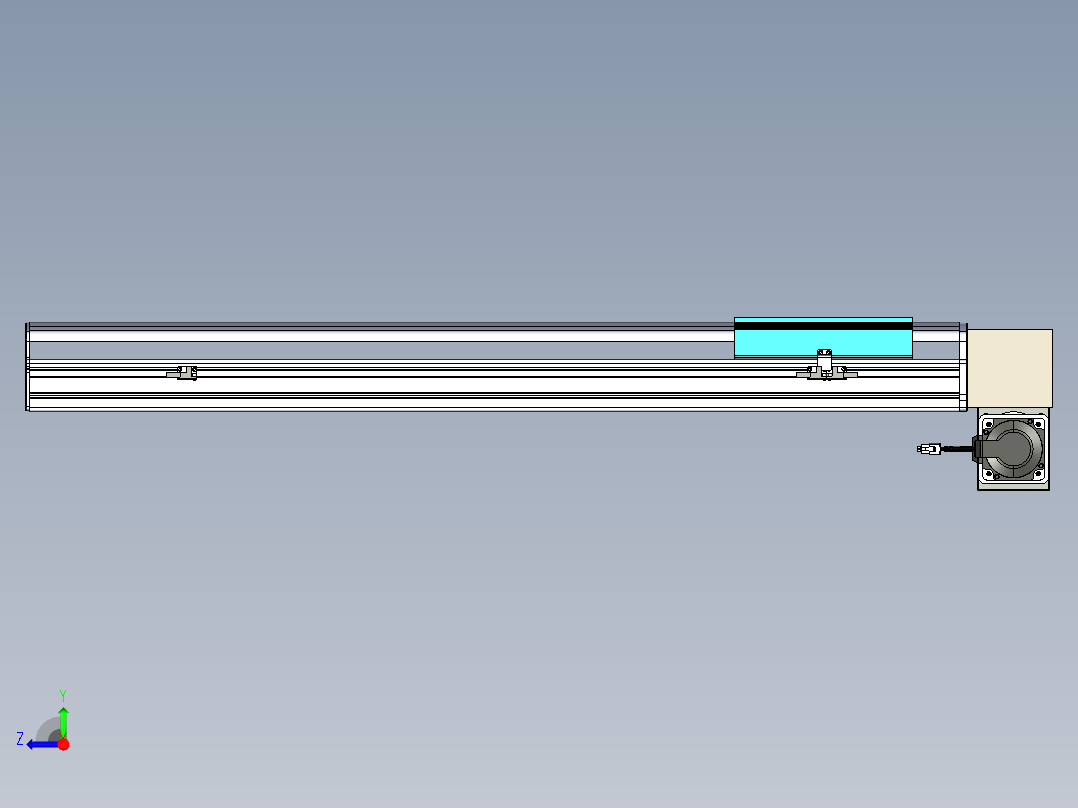 同步带滑台-半封闭B22H-L100-C-S800-LD-P75-D3-N5右视图