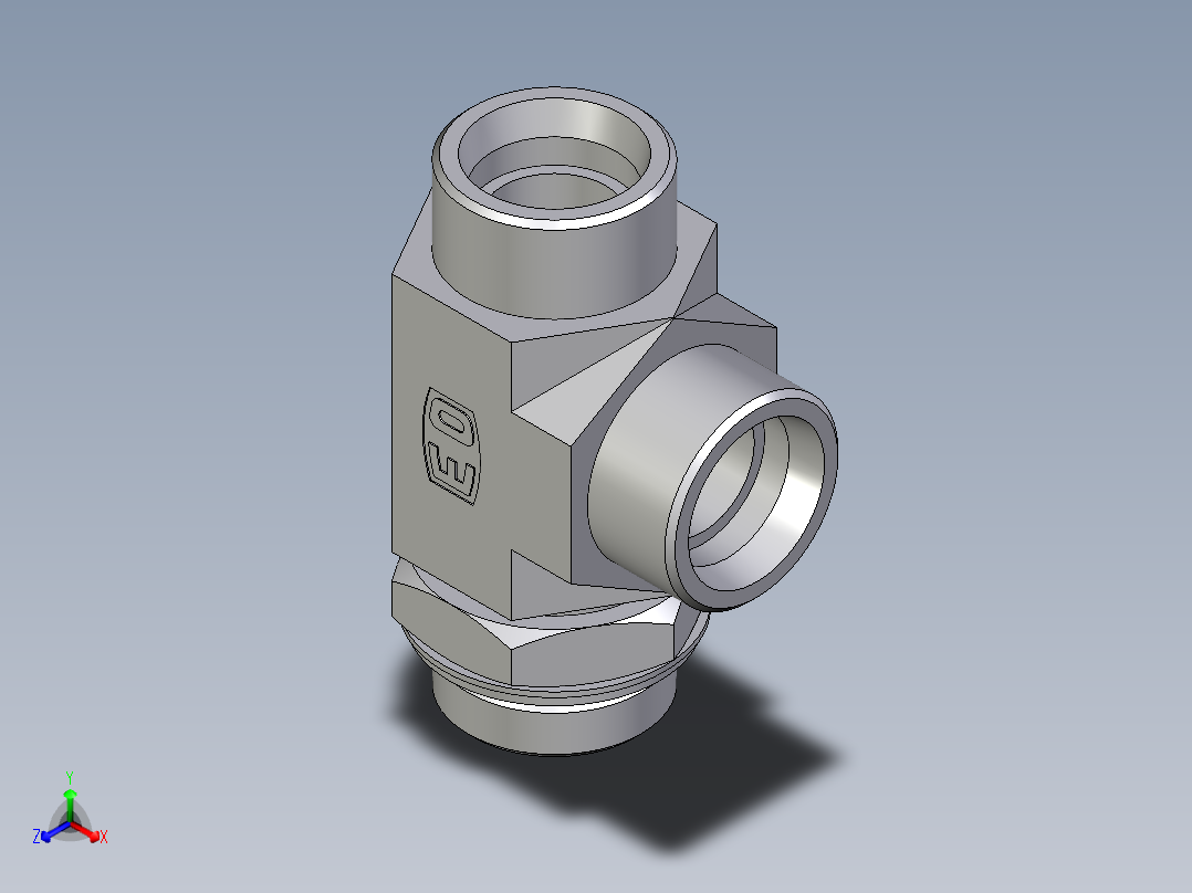 卡套式工业通用硬管接头EO_Adjustable_locknut_run_tee_LEE30SROMDCF