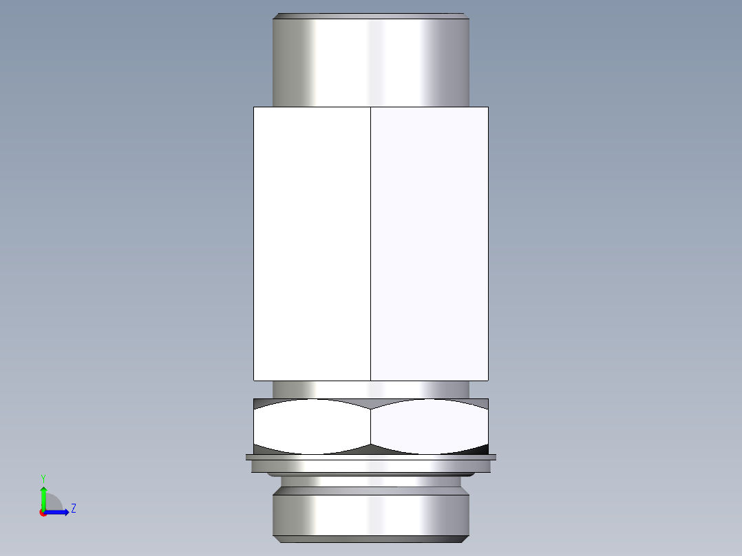 卡套式工业通用硬管接头EO_Adjustable_locknut_run_tee_LEE30SROMDCF左视图