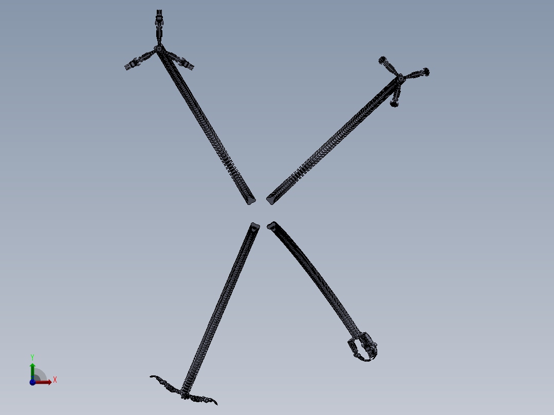 04-Otto Octavius手臂机械爪模型3D图纸 Solidworks设计前视图