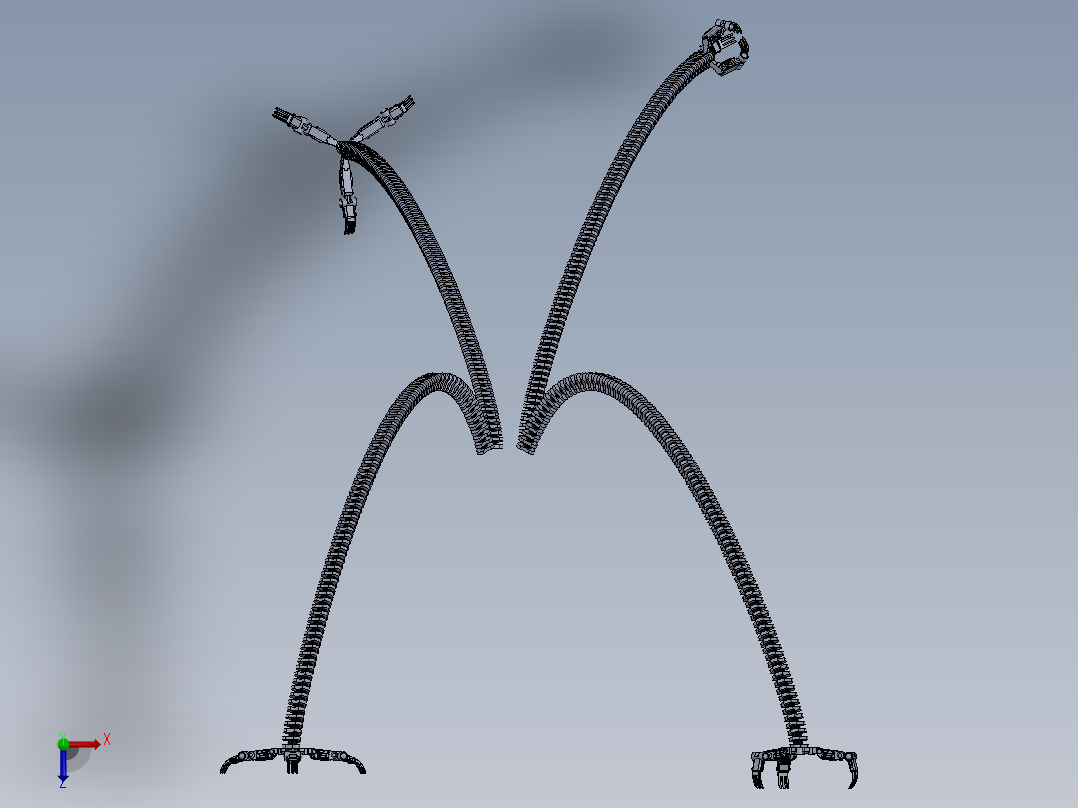 04-Otto Octavius手臂机械爪模型3D图纸 Solidworks设计俯视图