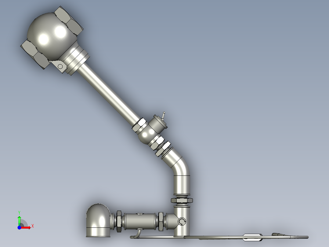 管道和配件灯前视图