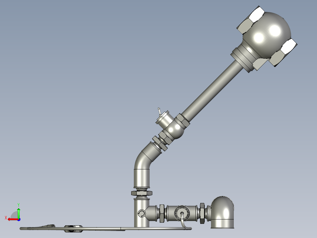 管道和配件灯后视图