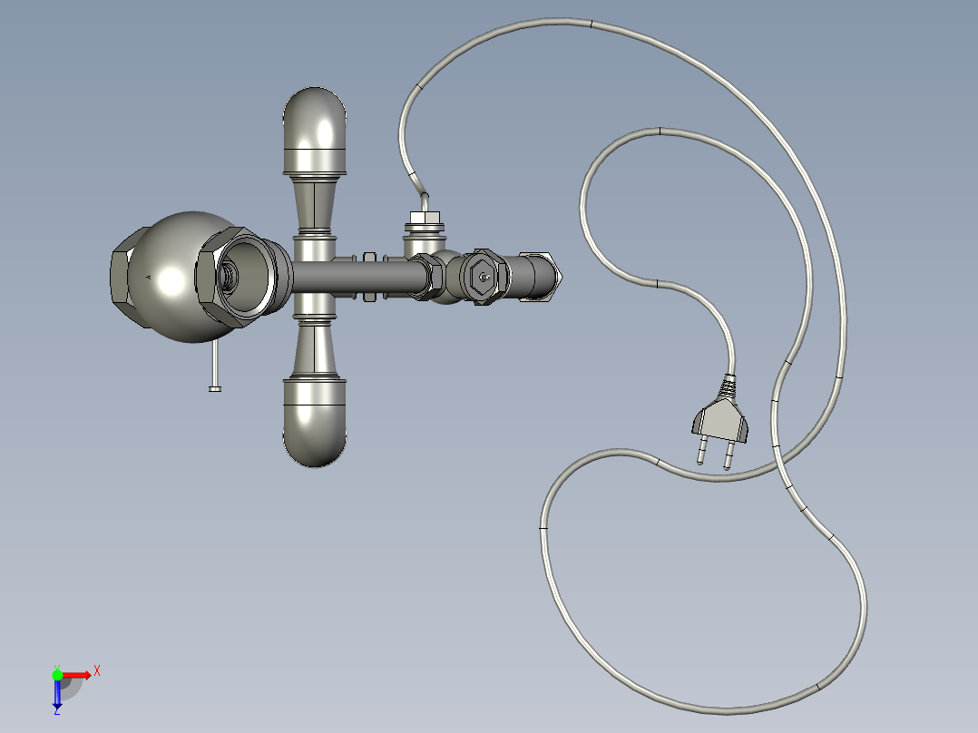 管道和配件灯俯视图